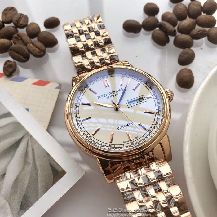 百達翡麗PATEK PHILPPE 頂級機械明珠機芯 真牛皮錶帶 精品男士腕表  wssb4734